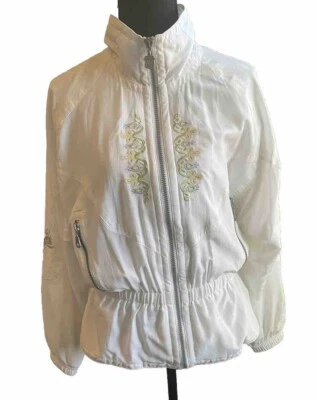 Vintage KAELIN Women’s Ski Jacket White Full Zip Winter Snow Coat Embroidered  - Image 1 of 4