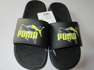 Puma Cool Cat Women's Casual Slide Sandal Black With LimeSheen Logo New With Tag - Picture 1 of 5