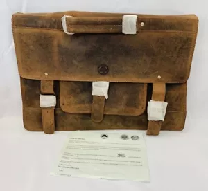 18 Inch Genuine Buffalo Leather Large Exquisite Business Laptop Case Tony’s Bags - Picture 1 of 8