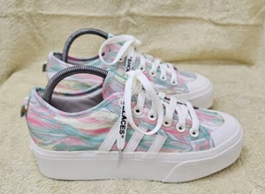ADIDAS NIZZA SNEAKER GRÖßE UK 6 PLATEAUSOHLEN BEIGE PASTELL PRINT EINMAL GETRAGEN - Bild 1 von 10
