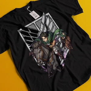 Attack On Titan Shirt Eren Mikasa Tshirt Levi T-Shirt AOT Erwin Hange Armin Tee - Picture 1 of 6
