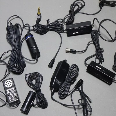 Lot of 5 Tie Clip Lapel Microphones - Omnidirectional, Sony, Realistic, Optimus - Image 1 of 4