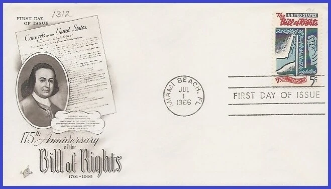 USA4 #1312 U/A ARTCRAFT FDC   Bill of Rights - Image 1 of 1