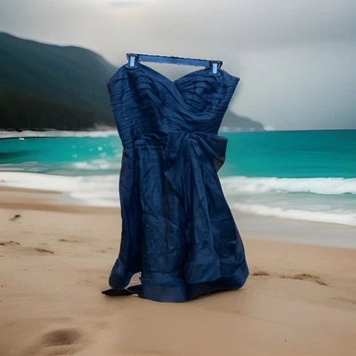 NUEVO CON ETIQUETAS: ABS Allen B Schwartz Escote Corazón Negro Vestido de Cóctel Mujer’s 12 Foto 1 de 4