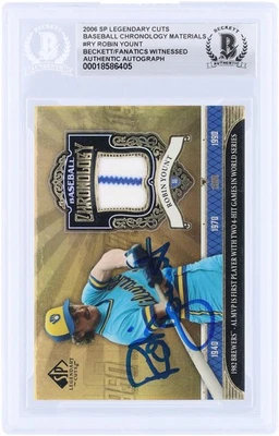 Autographed Robin Yount Brewers Baseball Card Item#14339529 COA - Image 1 of 4