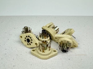 8x neue Keramik Noval Röhrenfassung aus Telefunken Werk Bestand Socket selten - Bild 1 von 3