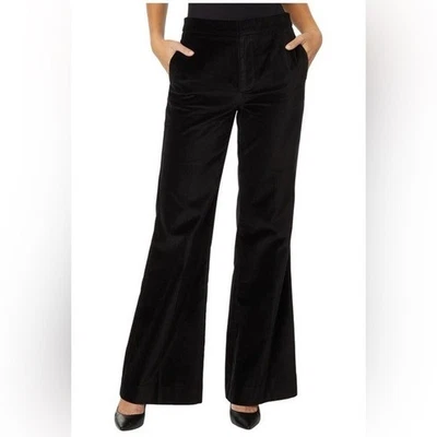 NWT 7 For All Mankind Tailored Modern Dojo Velvet Pants Wide Leg Black Size 31 - Image 1 of 4