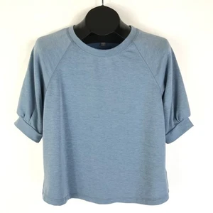 Peace & Pearls Raglan Kurzarm Sweatshirt Damen mittelblau Freizeit Aktiv - Bild 1 von 12