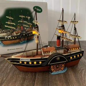 Departamento 56 HMS Britannia Queens Port #56.58591 barco iluminado Dickens Village - Imagen 1 de 13
