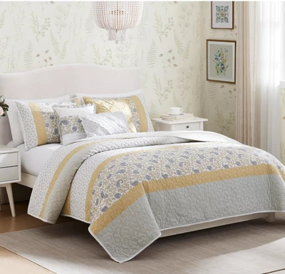 Madison Park Dawn 6 piezas Juego de edredones, King/California King, amarillo Foto 1 de 4