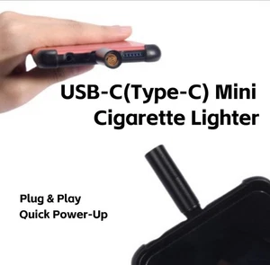 USB-C Cigarette Lighter- Instant Heat, Heatproof Plug-n-Play for Camping/Office - Photo 1 sur 7