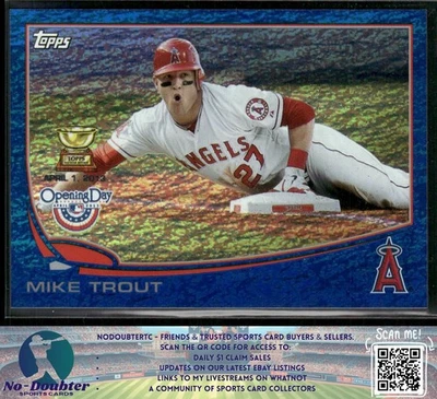 2013 Topps Opening Day #27 Mike Trout Blue SN Los Angeles Angels 7.2D - Image 1 of 2