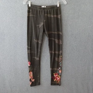 JW Johnny Was Leggings Pants Womens XS Brown Floral Embroidered Athleisure Pants - Picture 1 of 12