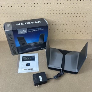 NETGEAR Nighthawk AX8 Tri-Band AX6000 Wi-Fi 6 Router RAX80 - Great - Picture 1 of 8