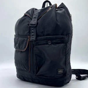 PORTER Tanker Drawstring Backpack Black Nylon Yoshida Japan Daypack Rare Used - Picture 1 of 10