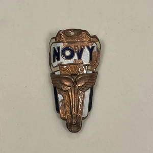 Novy Cycles Bicycle Head Badge Enameled Belgium Vintage - Picture 1 of 3