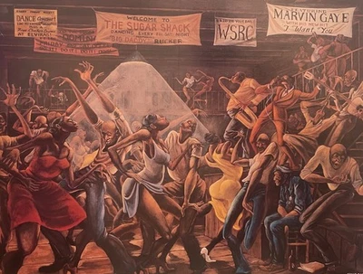 Ernie Barnes “The Sugar Shack” Lithograph – Framed – 23x39 – Limited Ed. - Image 1 of 3