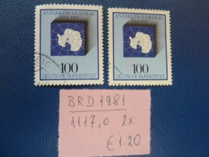 BRD 1981, 20 Jahre Antarktis-Vertrag, Michel 1117, o - 2 x - Bild 1 von 1
