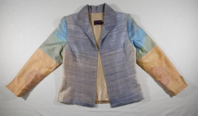Blazer feminino Anita Ford Collection Fine Art of Thai seda frente aberta tamanho P - Imagem 1 de 4