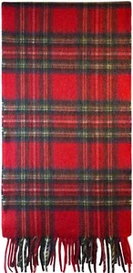 Luxus schottischer weicher Kaschmirschal mit Fransen Stewart Royal Modern Tartan - Bild 1 von 4