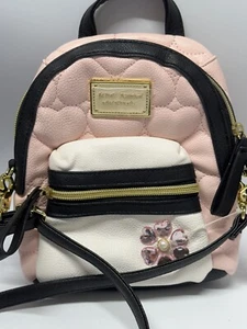 Betsy Johnson Mini Convertible Crossbody Backpack in Blush - Picture 1 of 6