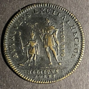Louis XV Jeton "LUD XV D G FR ET NAV RE" Gaming Counter Token "Philippus" 25mm - Bild 1 von 3