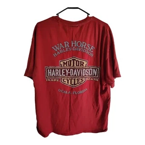 Harley Davidson Herren Hemd Rot R.K STRATMAN Ocala FL XL War Horse Biker Baumwolle - Bild 1 von 8