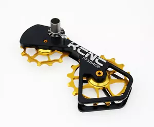 Jaula de polea de gran tamaño para bicicleta de carretera KCNC para Shimano 6800/9000 en color dorado - Imagen 1 de 7
