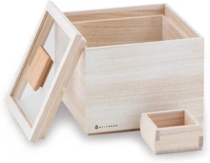 Masuda Kiribako Paulownia Wood Box Rice Bin Stocker 3kg with Measuring Cup Japan - Picture 1 of 5