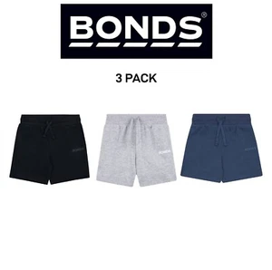 Bonds Kids Tech Sweats Short Lightweight Sporty Soft Rib Waistband 3 Pack KW93K - Picture 1 of 10