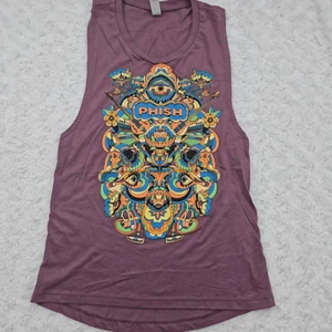 Mujer Talla XS Phish Púrpura Multicolor Psicodélico Camiseta sin Mangas Festival de Música - Imagen 1 de 7