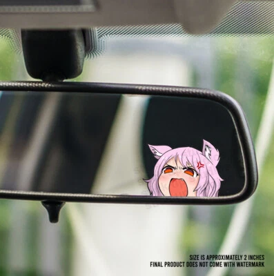 Mini Pegatina Peeker I'M ANGY Kitty Waifu Chibi Peeker, Vista Trasera Tamaño Kawaii Foto 1 de 3
