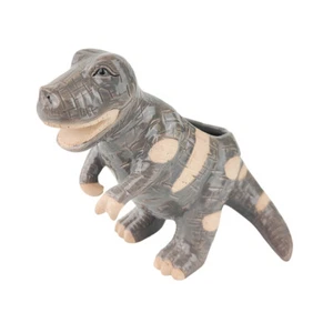 Urban T-Rex Dinosaur 13cm Ceramic Planter Home Garden Ornament Display Pot Grey - Picture 1 of 1