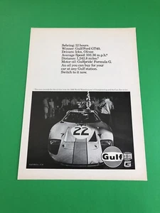 FORD GT 40 GT40 GULF OIL ORIGINAL VINTAGE PRINT AD PRINTED ADVERTISEMENT - Picture 1 of 1