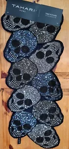 Tahari DÍA DE LOS MUERTOS Cuentas 🙂 Cráneos 🙂 Pieza central TABLERUNNER NUEVO CON ETIQUETAS - Imagen 1 de 16