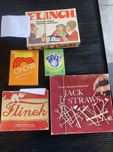 LOT OF 5 VINTAGE CARD GAMES Flinch Jack Straws Spit O’no 99 - Picture 1 of 4