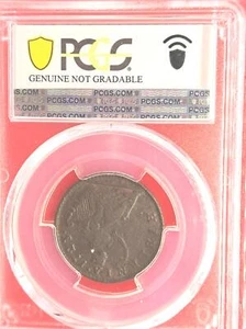 1723 Hibernia Halfpenny โ PCGS Genuine (F Details) โ Colonial Copper โ (10-16) - Picture 1 of 2