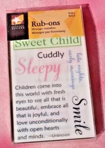 American Traditional Message Rub-Ons, Baby Children, Scrapbooking Craft NIP New - Imagen 1 de 2