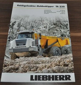 2013 Liebherr TA230 Knickgelenkte Muldenkipper Dump Articulated Brochure Prospek - Picture 1 of 8