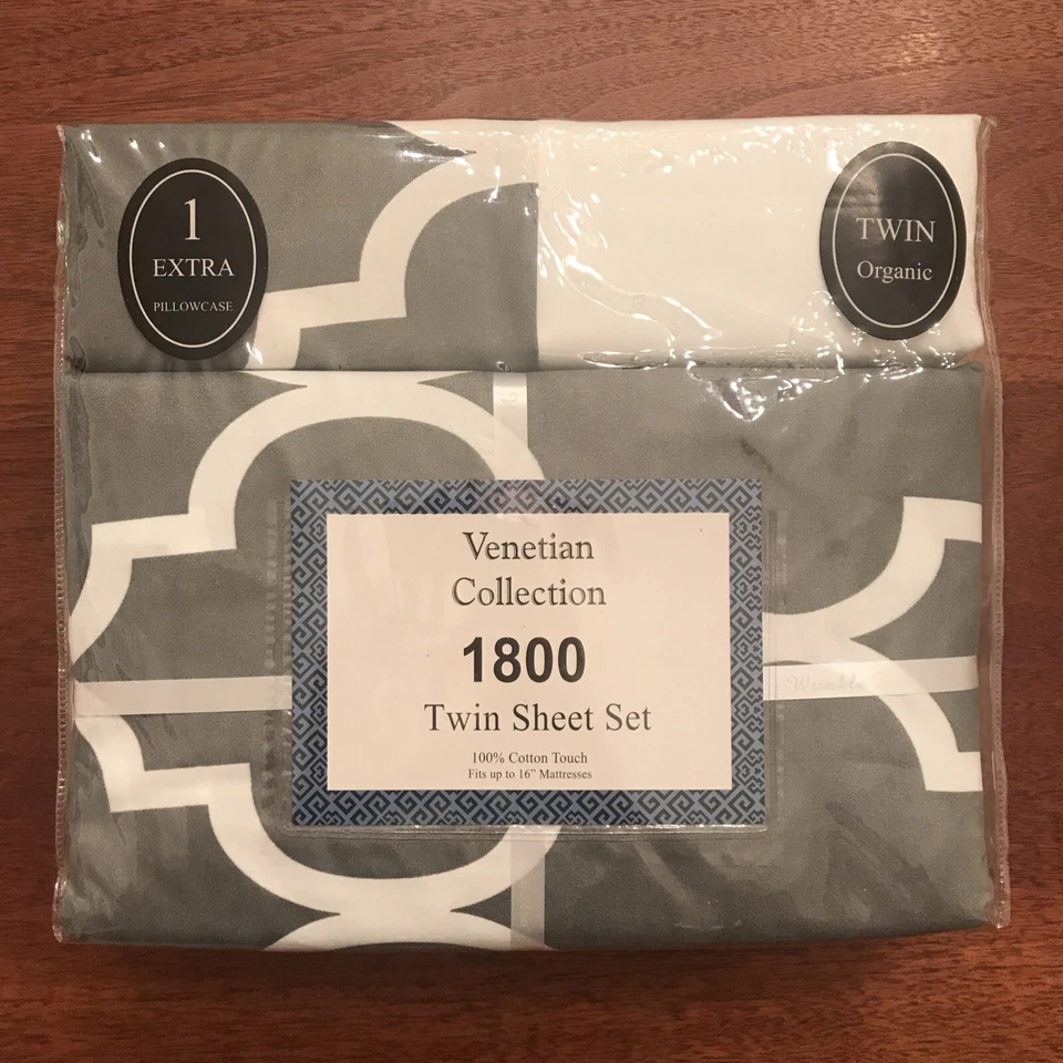 Colección Veneciana 100% Algodón Tacto 1800 Lujoso Orgánico JUEGO DE SÁBANAS TAMAÑO DOBLE Foto 1 de 4