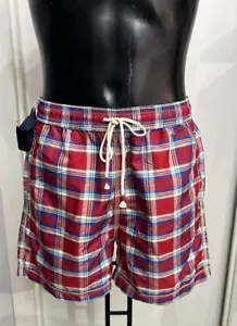 Brooksfield Beach Men's Swimsuit Size L Checked Boxer Swim Trunks BRD009 - Picture 1 of 6