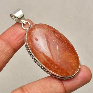 Ciondolo gioiello fatto a mano in argento sterling 925 pietra del sole 2,32" - Foto 1 di 8