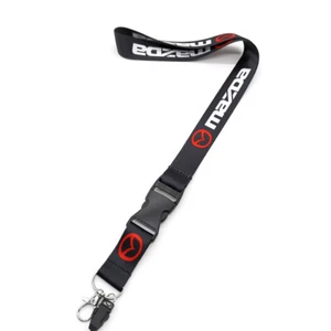 Black Lanyard with Red Logo Key Chain Key Ring Pendant for Mazda Employee's Card - Imagen 1 de 6