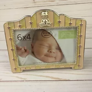 Cornice portafoto bambino albero verde smalto strass cavalletto posteriore orsacchiotto stelle 6x4" - Foto 1 di 6