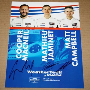 WeatherTech Porsche SIGNED 2021 IMSA Photo Hero Card GTLM #79 Petit Le Mans Win - Picture 1 of 3