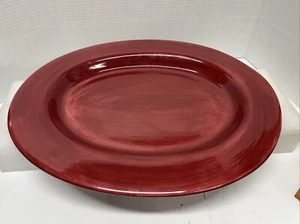 Plato de servir Pottery Barn Borgoña color liso ovalado Sausalito 18x14x1 1/4" - Imagen 1 de 6