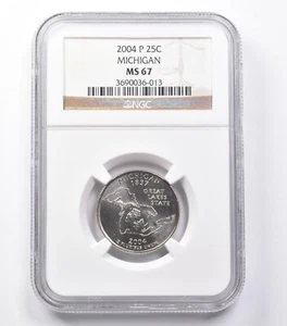 MS67 2004-P Washington State Quarter Michigan NGC *5427 - Picture 1 of 3