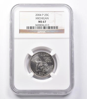 MS67 2004-P Washington State Quarter Michigan NGC *5427 - Image 1 of 3