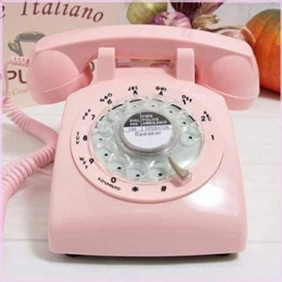 Rotary Dial Telephone 1960 Style Pink Retro Old Fashioned Vintage Phone Working - Image 1 of 4