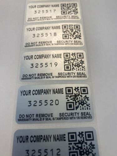 1000 CUSTOM PRINTED 2 INCH QR CODE SERIAL NUMBER SECURITY VOID LABELS